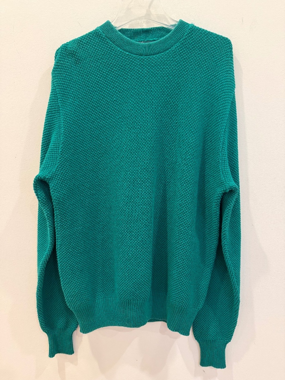 Vintage American Eagle Sweater Mens L Large Green Chunky Knit Casual Made in USA